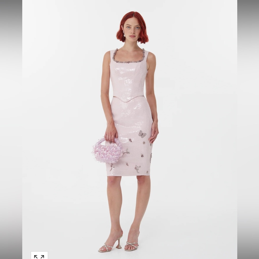 NWT Clio Peppiatt Petal Bag Wisteria Women's Pink Petal Beaded Bag - Picture 4 of 13